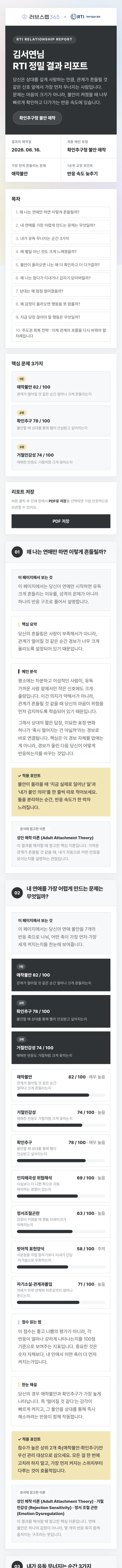 RTI 정밀 결과 리포트 예시