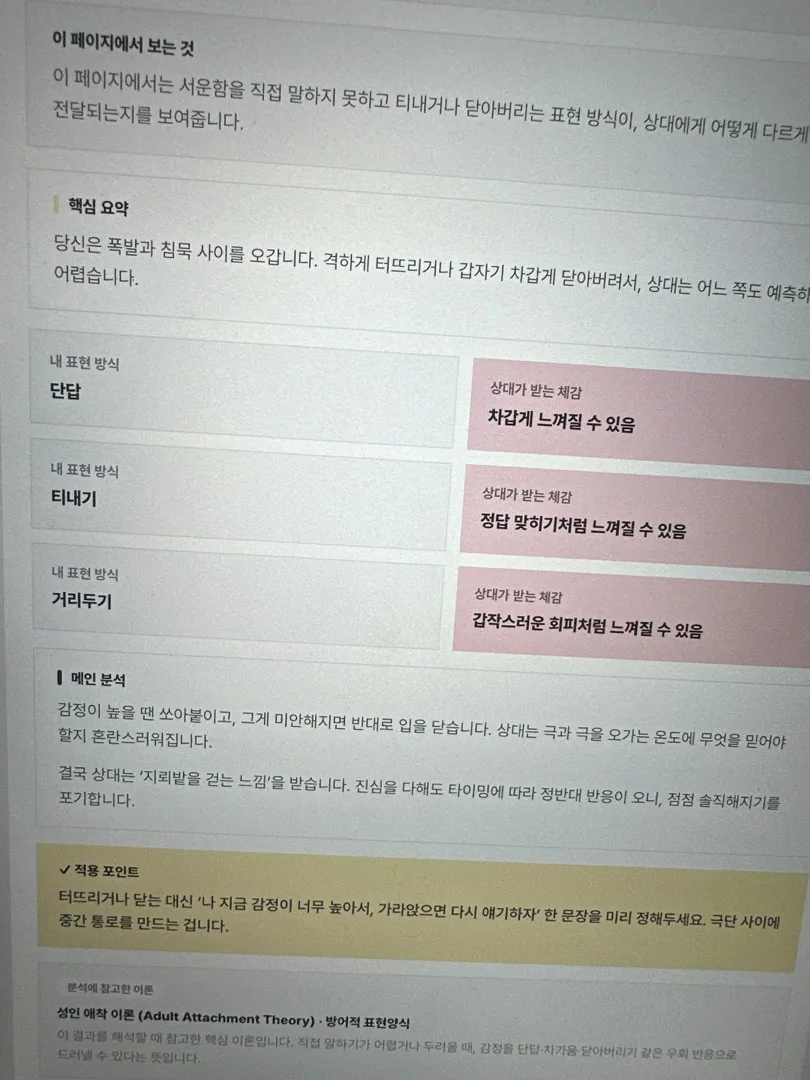 RTI 결과지 본문 — 방어적 표현양식과 상대가 받는 체감